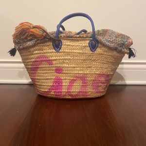Misa Los Angeles beach bag w tassel & liner
